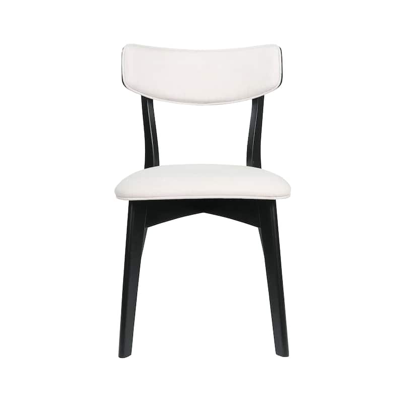 Chazz Mid-Century Modern Upholstered Rubberwood Dining Chairs (Set of 2) by Christopher Knight Home
