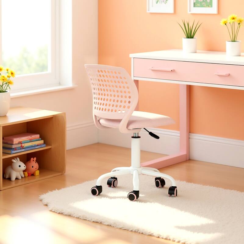 Homy Casa Adjustable Swivel Office Chair Wheels, Modern Study Chair