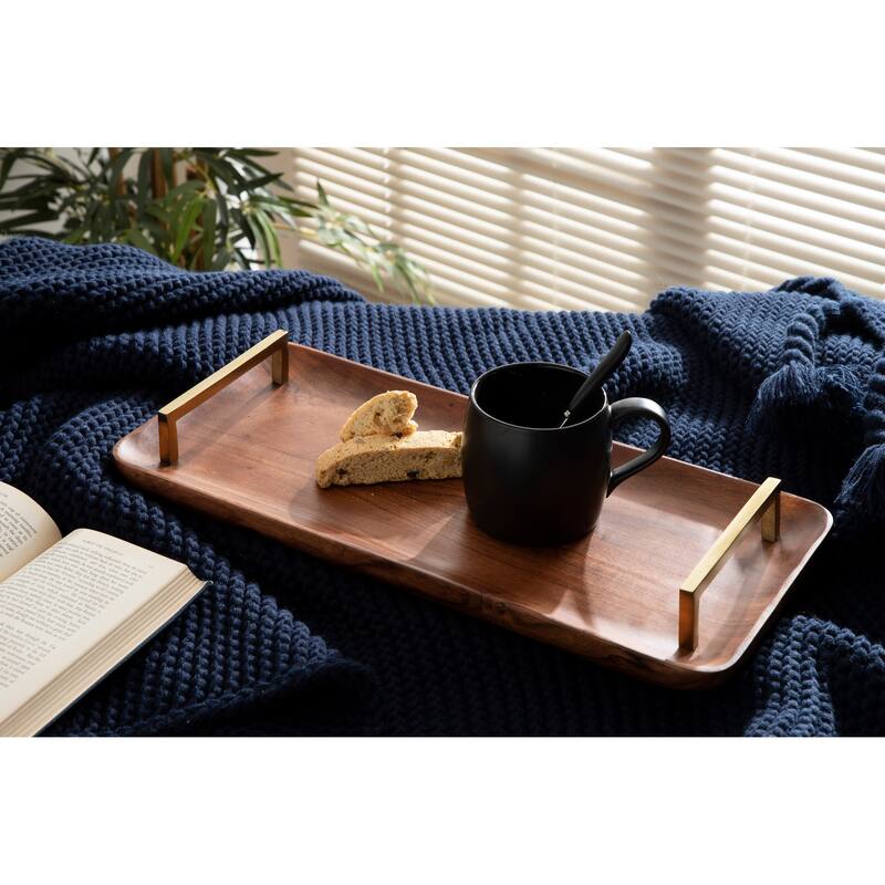 Kate and Laurel Cantwell Wood Decorative Tray - 18x8