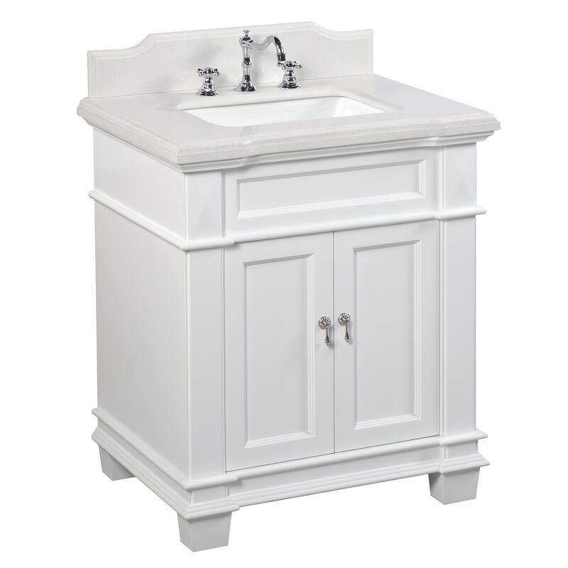 KitchenBathCollection Elizabeth 30" Bathroom Vanity with Quartz Top