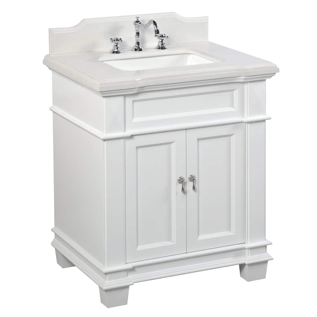 KitchenBathCollection Elizabeth 30" Bathroom Vanity with Quartz Top