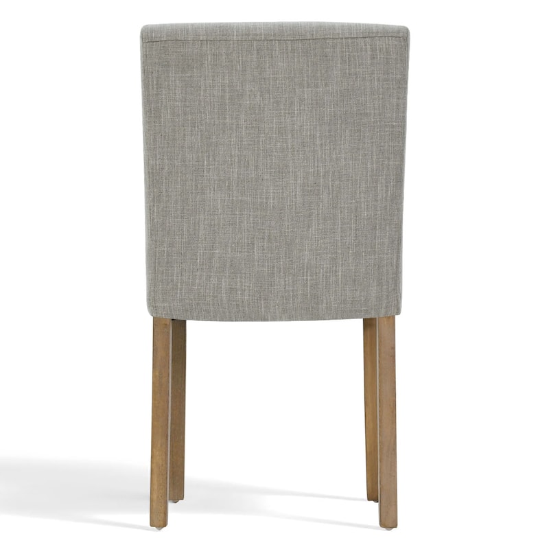 Parsons Dining Chairs with Linen Upholstery and Solid Wood Legs