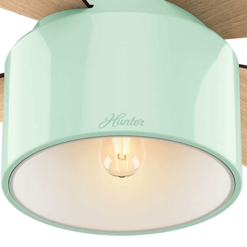 Hunter 52" Cranbrook Ceiling Fan with LED Light Kit and Remote - Mid-Century Modern, Low-Profile