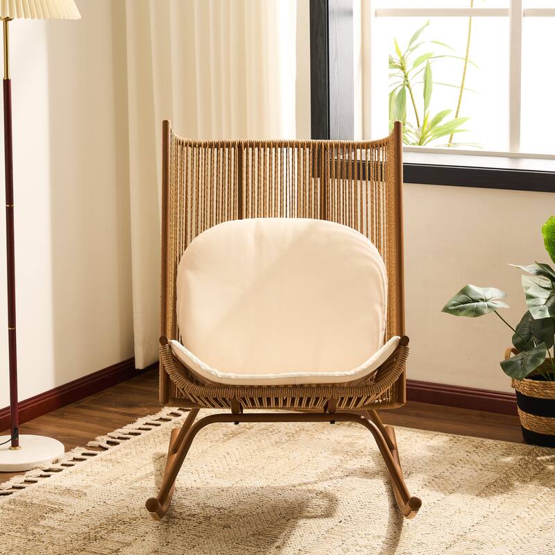 Christopher Knight Home - Modern Outdoor Rocking Chair with PE Rattan and High Back