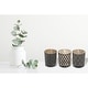 preview thumbnail 2 of 1, Glass Tealight Holder Black Pattern - Set of 3