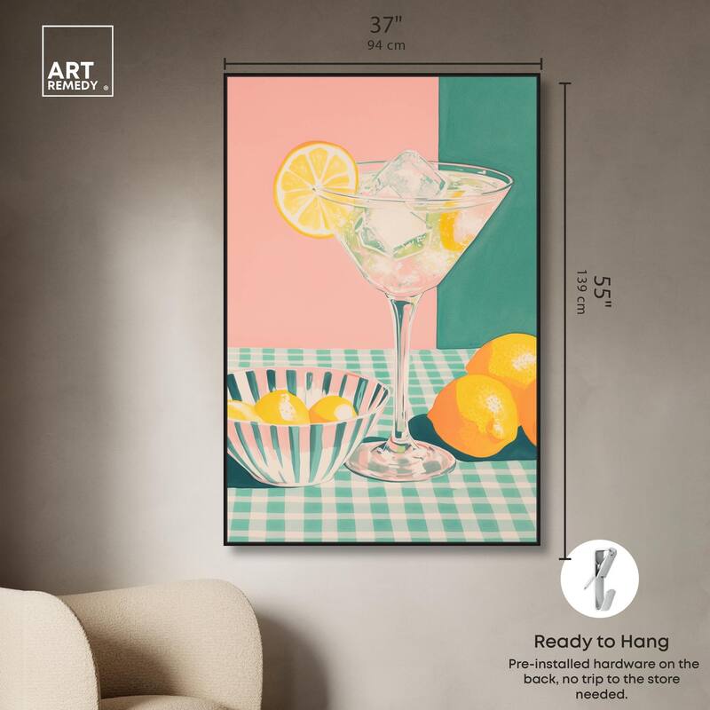 Lemon Slice Drink Canvas by Art Remedy
