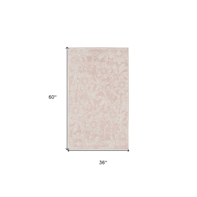 Focuq Power Loomed Distressed Floral Traditional Stain Resistant Area Rug By HomeRoots