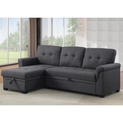 83.75" Modular Linen L-shaped Sectional Sofa with Hidden Storage