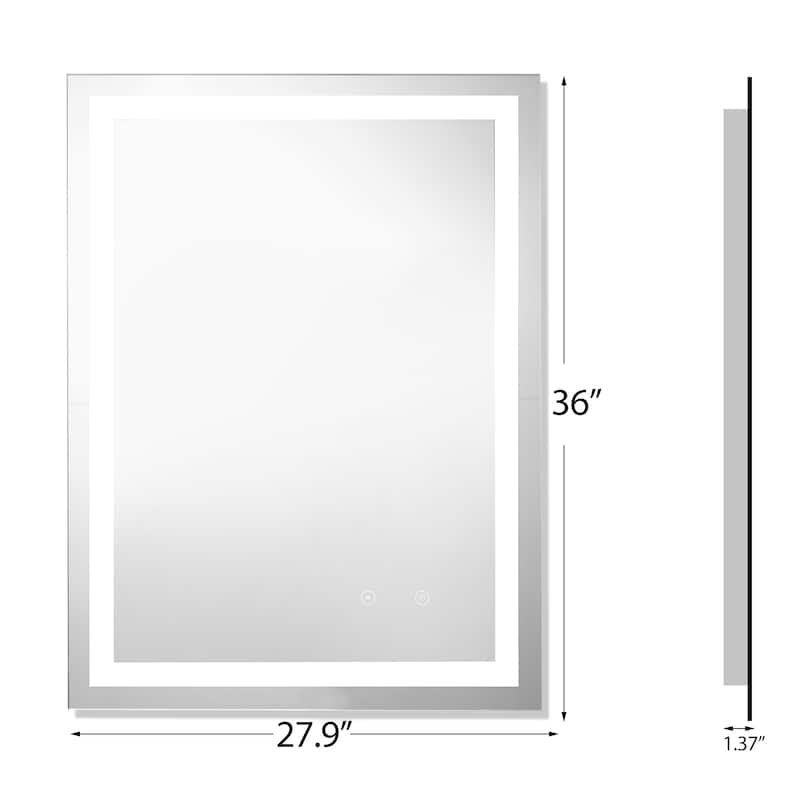 Frameless LED Bathroom Mirror with High Luminosity and Anti-Fog Technology, Wall-Mounted Rectangle Vanity Mirror