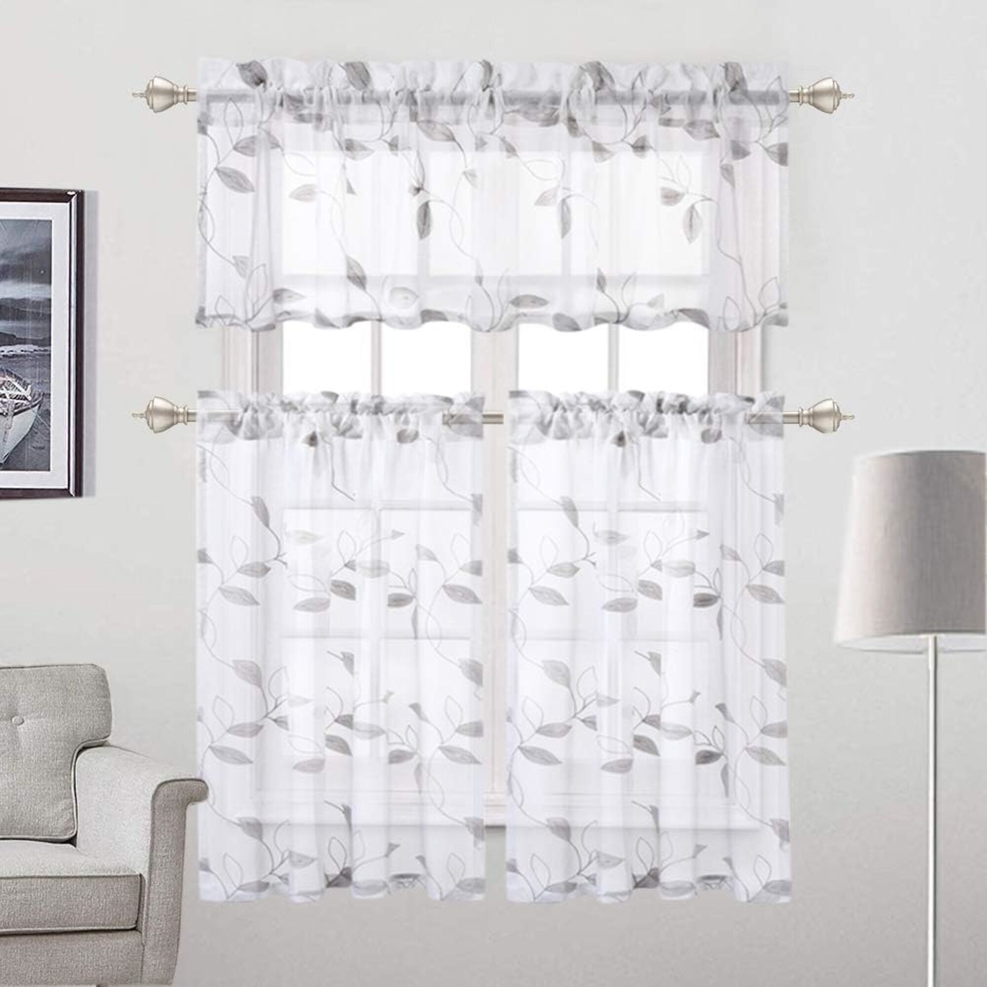Floral Curtain Tiers - Bed Bath & Beyond