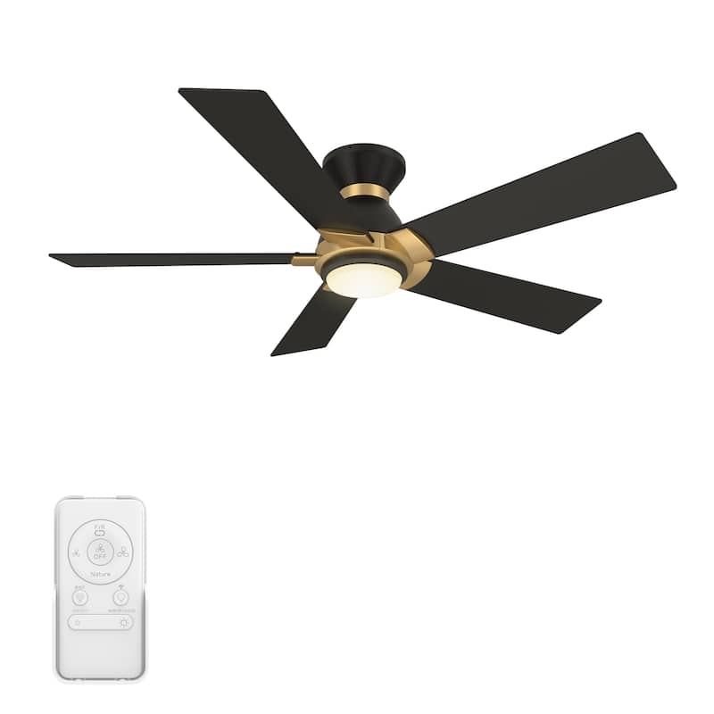 CARRO Joule 52" 5-Blade Smart Ceiling Fan with Light and Remote-Flush Mount
