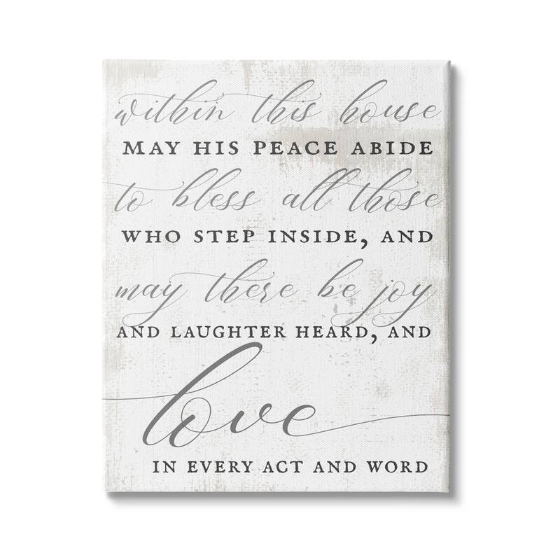 Stupell Love in Every Act and Word Family Greeting Canvas Wall Art - Grey - 30 x 40