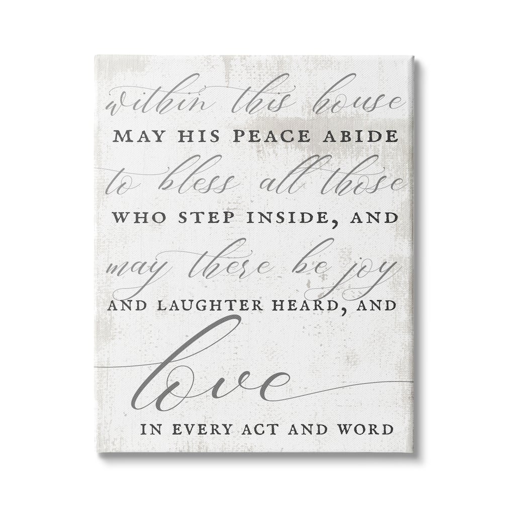 Stupell Love in Every Act and Word Family Greeting Canvas Wall Art - Grey
