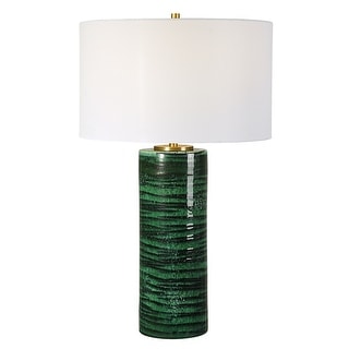 Uttermost Galeno Emerald Green Table Lamp - 28"H,   Shade 10"H x 17" Dia.