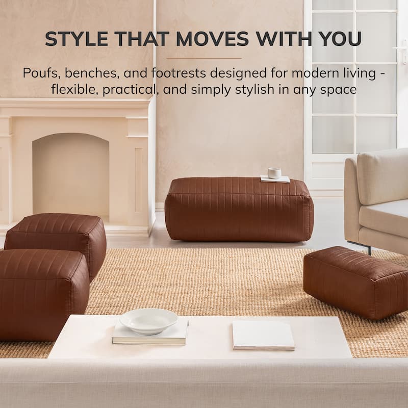 Jani Footrest Bench Ottoman Pouf - Handcrafted for Seating, Footrest, Home Decor for Living Room, Bedroom Pouf