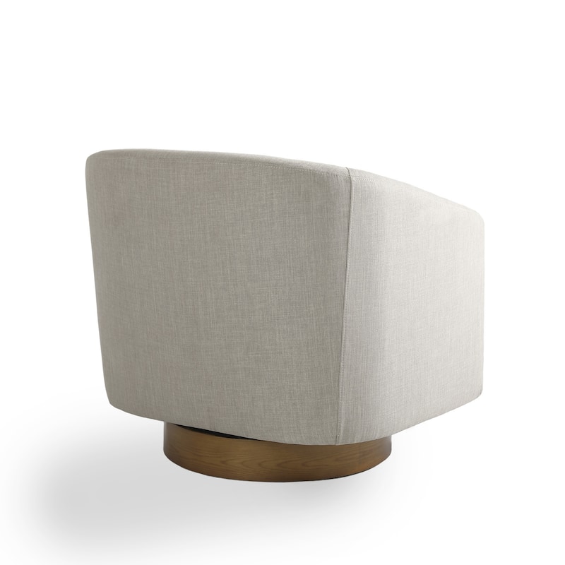 Faux Leather Wide Seat Swivel Barrel Chair