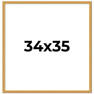 34x35 Frame Gold Real Wood Picture Frame Width 1 inches | Interior