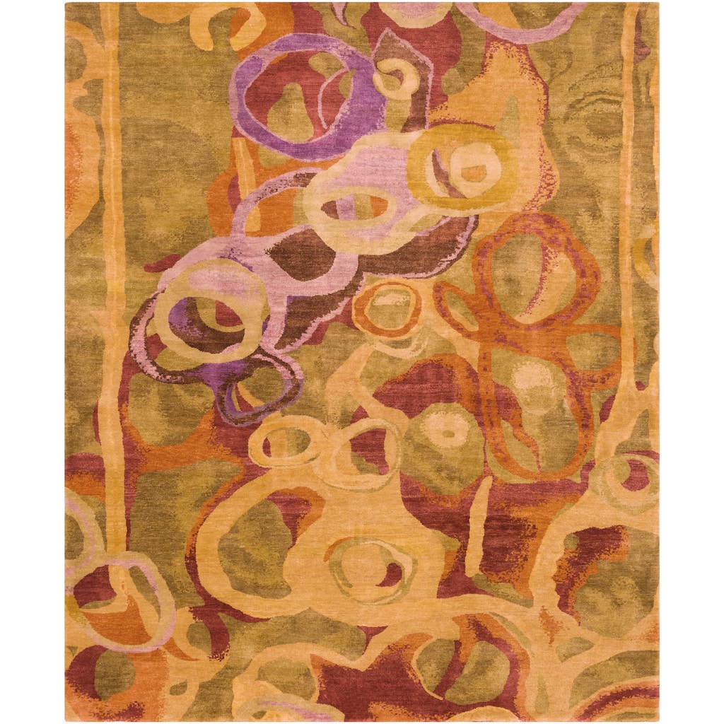 Hand Knotted Pipa Wool Area Rug - 8' x 10' - 8' x 10'