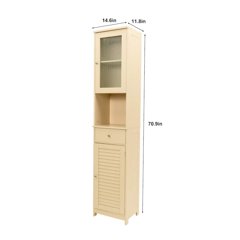70.9" H Bathroom Storage Cabinet with 2 Doors & 1 Drawer,Freestanding Storage Tower