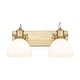 preview thumbnail 2 of 1, Yep by Golden Lighting Hines 2-light Vanity in Brushed Champagne Brass and Opal Glass