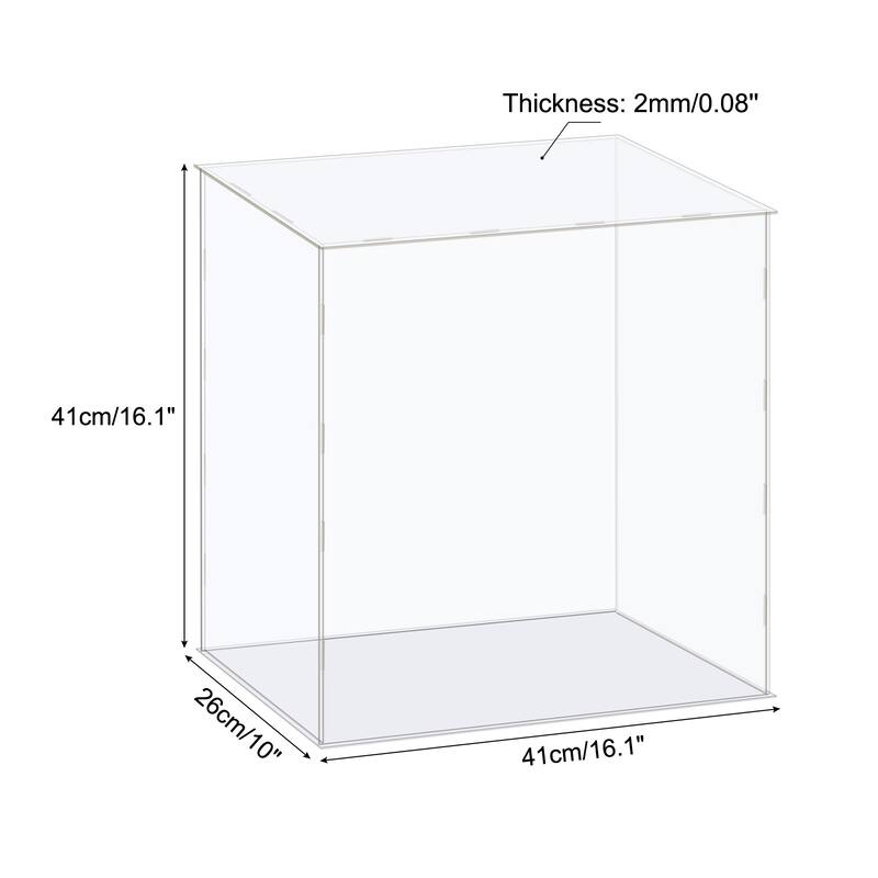 Display Case Box Acrylic Box Transparent Showcase 41x26x41cm for Collectibles