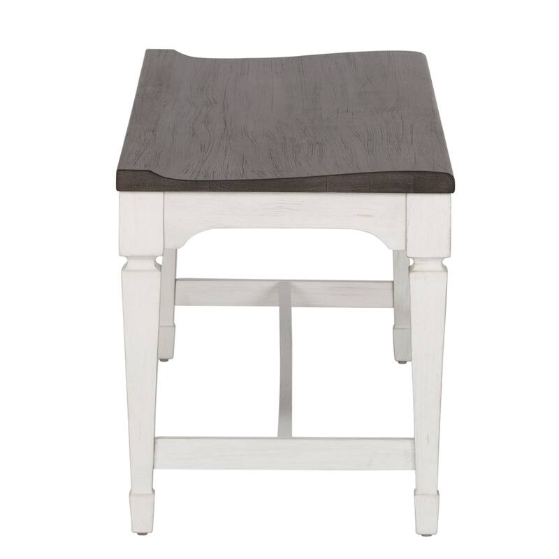 Allyson Park Wirebrushed White Charcoal Wood Seat Bench