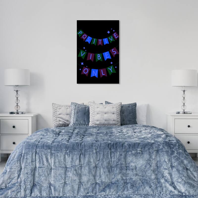 Wynwood Studio Canvas Typography and Quotes Celebrate Positive Pink and Dark Gold Modern & Contemporary Wall Art Canvas Print - 36 x 24