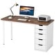 preview thumbnail 31 of 36, 47-inch Computer Desk with 5-drawer, Wood and Metal Writing Desk for Study Living Room