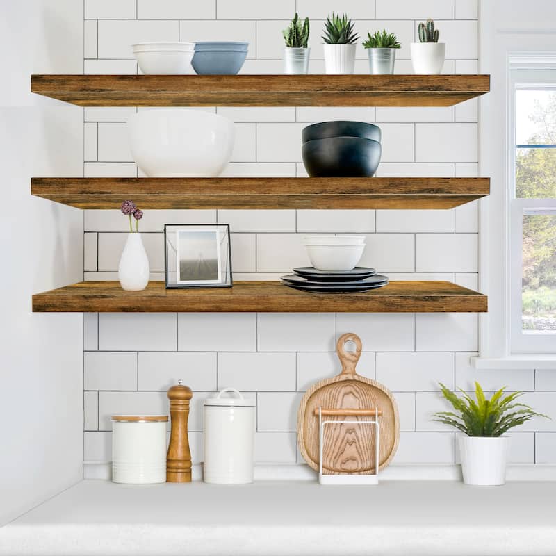 Sorbus Floating Shelves for Wall, 2 Extra Long Wall Mounted Floating Shelves - 9.25"L X 47” W X 1.5” H