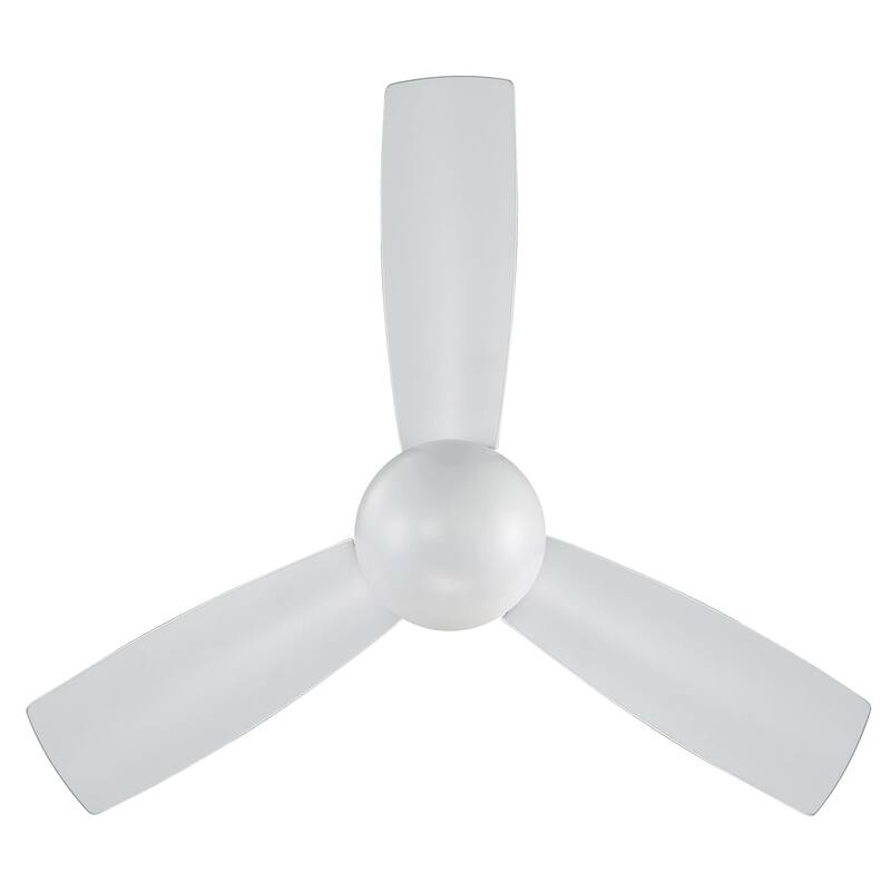 Orb 3-Blade 54in Smart Compatible Flush Mount Ceiling Fan in Matte White with Remote Control