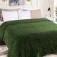 preview thumbnail 2 of 95, Superior Arctic Boho Jacquard Plush Fluffy Fleece Blanket Full/Queen - Green