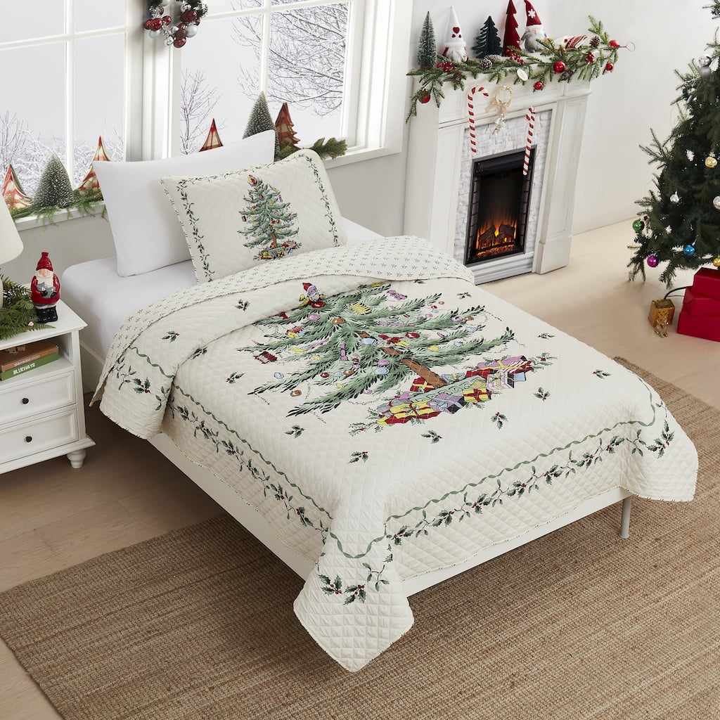 Spode® Christmas Tree Twin Quilt Set