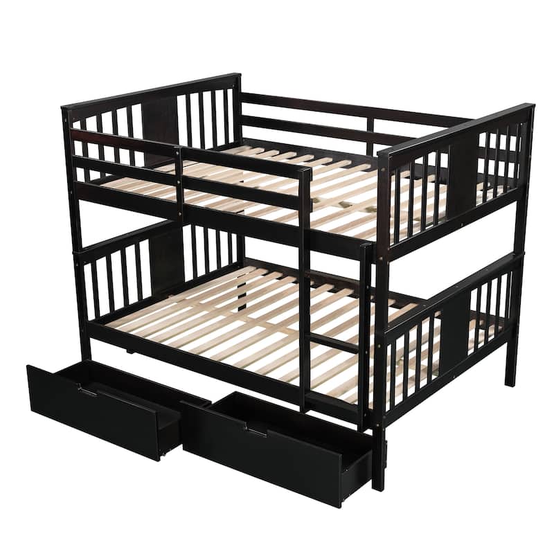 Bunk Bed with Drawers and Ladder for Bedroom, Guest Room Furniture