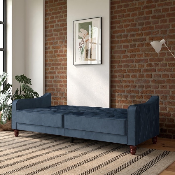 Novogratz vintage tufted velvet split back sofa bed discount