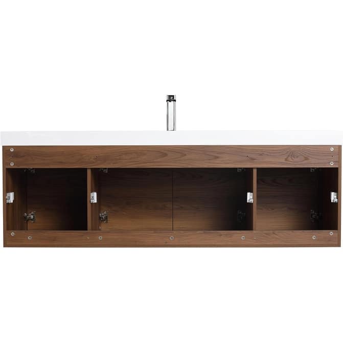 Blossom 60" Wall Mount Vanity with Single Acrylic Sink, Modern Design