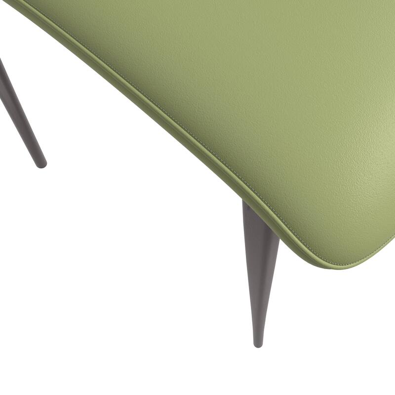 Leather Dining Chairs with Iron Legs and Open-Back Design Aspen Series Set of 2