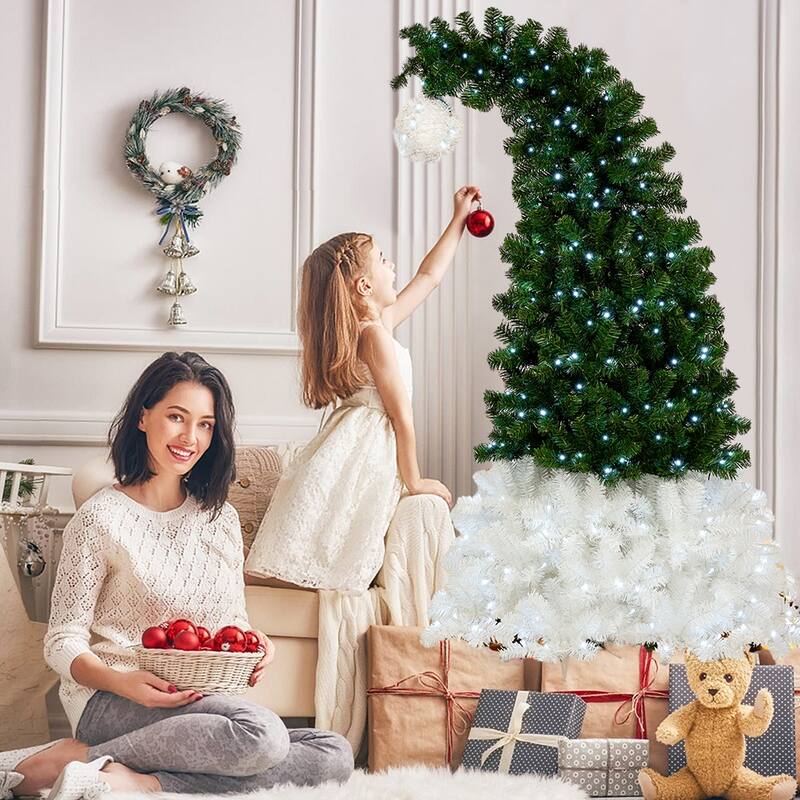 6FT Bendable Santa Hat Christmas Tree, Holiday Decoration, LED Light - 1250 Lush Branch Tips