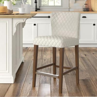 NPD Furniture Albie Diamond Stitching Faux Leather Counter Stool