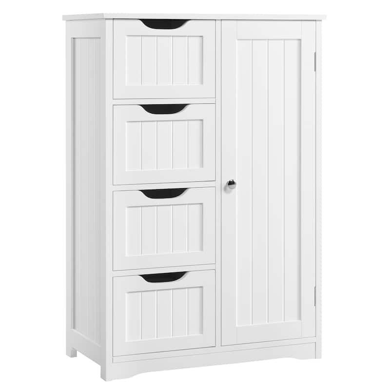 Yaheetech 4-Tier Wooden Bathroom Floor Cabinet for Bathroom Kitchen Bathroom, Livingroom