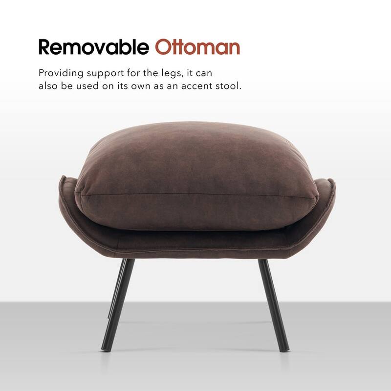 MCombo Accent Chair with Ottoman, Leathaire Fabric LW951