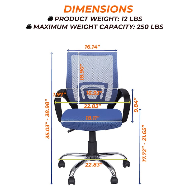 Ergonomic Home Office Desk Chair with Adjustable Lumbar Support