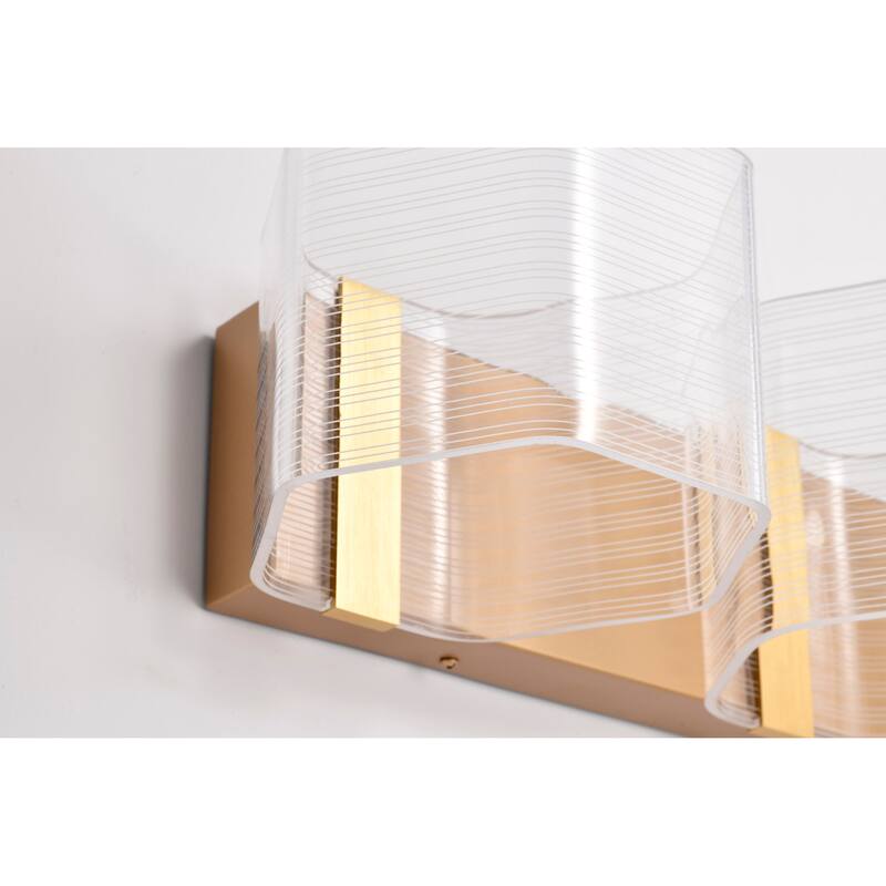 Kenzo LED 3 Light Vanity Vintage Brass Finish Light Guide Panel - Polished Anodized Bronze