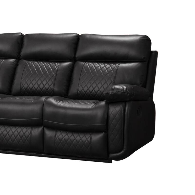 Contemporary Living Room Faux Leather Upholstered Sofa