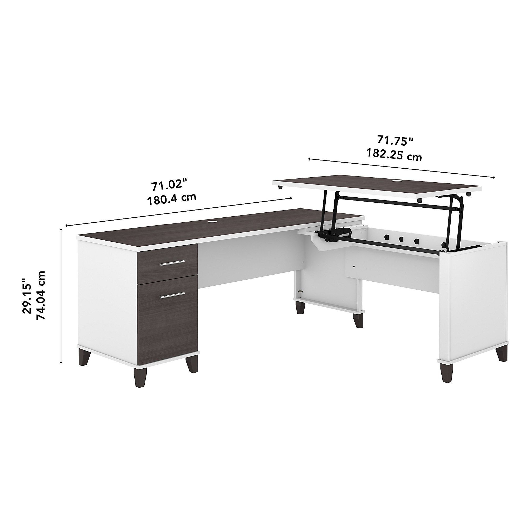 Somerset 72W 3 Position Sit to Stand L Shaped Desk by Bush-image