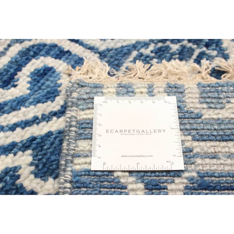 ECARPETGALLERY Hand-knotted Mystique Dark Blue Wool Rug - 4' 2" x 5' 11"