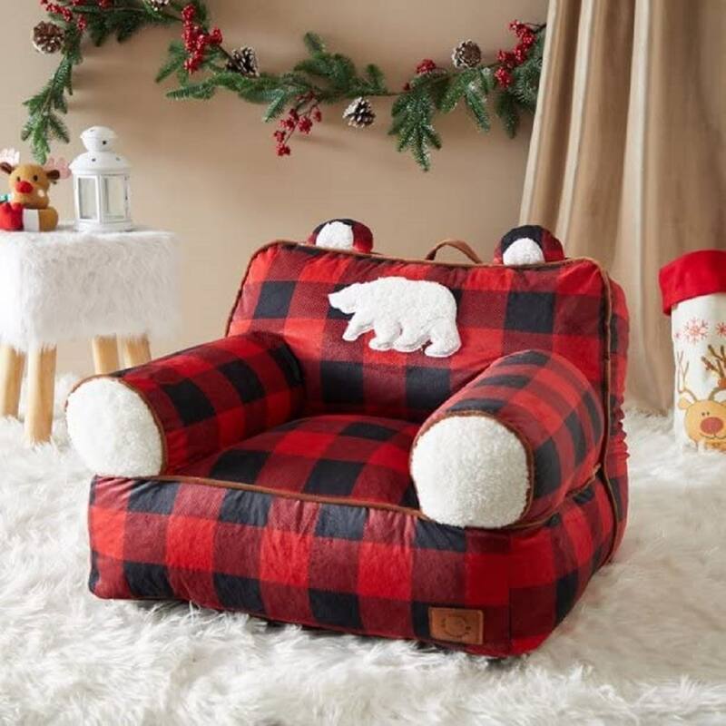 Dearfoams Sherpa Plush Bean Bag Chair with Novelty Ears