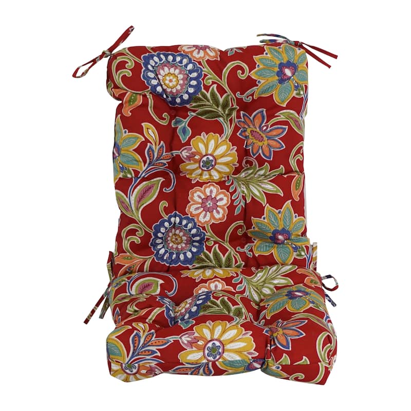 Multi-section Tufted Outdoor Seat/Back Chair Cushion (Multiple Sizes)