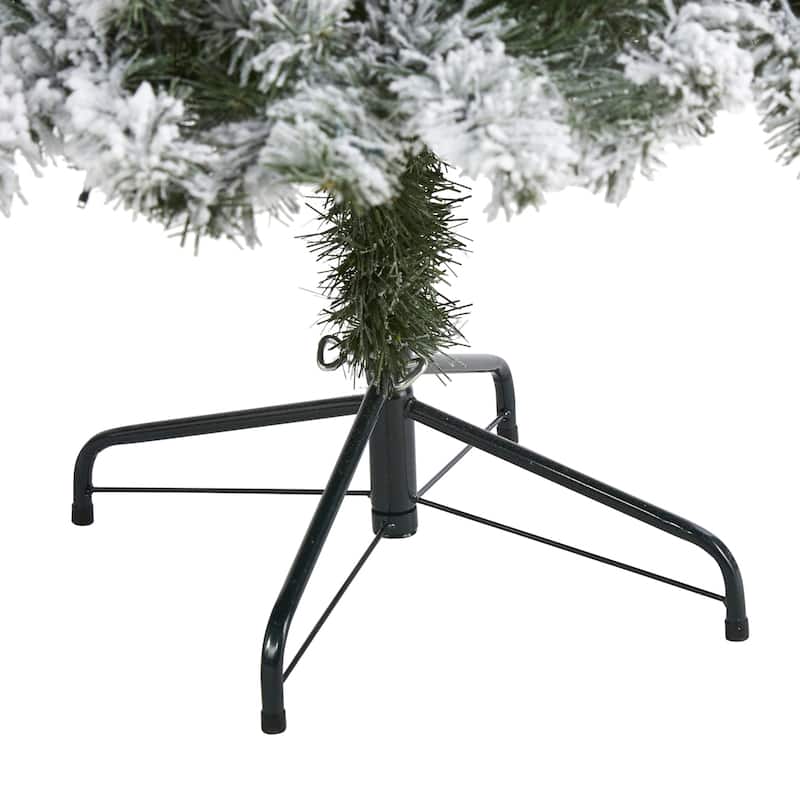 6ft. Flocked Fir Artificial Christmas Tree - Elegant Winter Wonderland Holiday X-Mas Display
