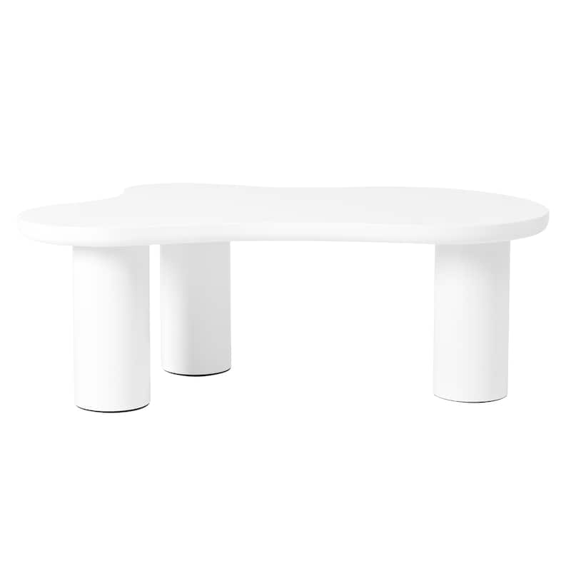 Unique Center Table Coffee Table, White Cloud Shaped End Table Decorative Table Sofa Table for Living Room