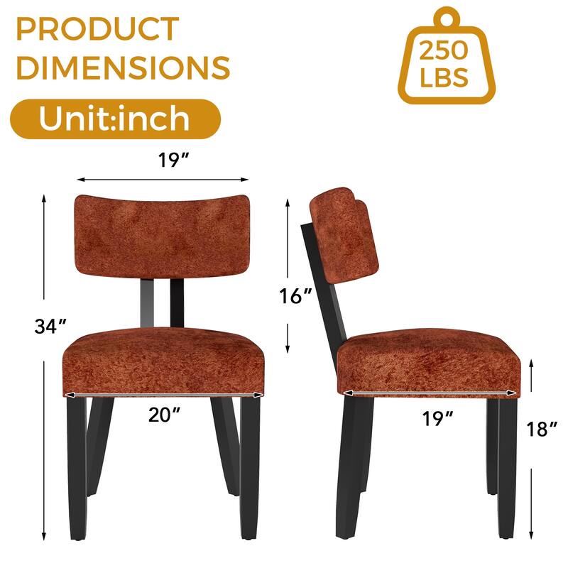 Mid-century Fabric Upholstered Dining Chairs in Black Legs